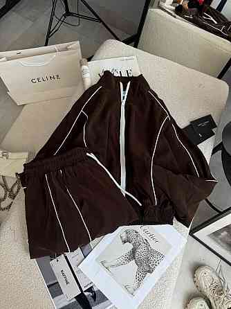 Женский стильный трендовый костюм двойка купра Шоколад, 44/46 Одесса