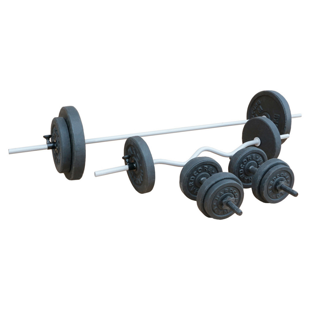 Комплект: скамья для жима, стойки, штанги прямая и с W-образным грифом + гантели 70 кг Киев - изображение 5