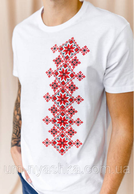 Мужская вышиванка с коротким рукавом хаки Свобода Кривой Рог - изображение 6