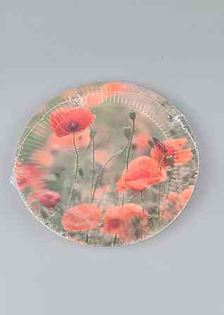 Паперова тарілка з малюнком 18 см "No 10" Макове поле 10 шт (1 пачка) Харків