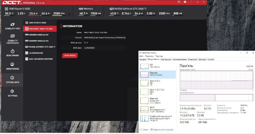 MACHINIST B450 | AM4 | DDR4 | M.2 NVMe (новая) | материнская плата. Киев - изображение 1