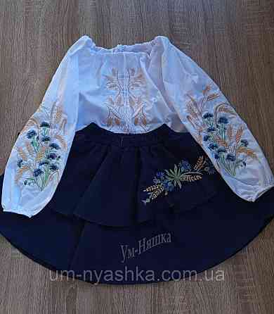 Дитяча вишиванка з волошками та колосками 104-146 Кривий Ріг