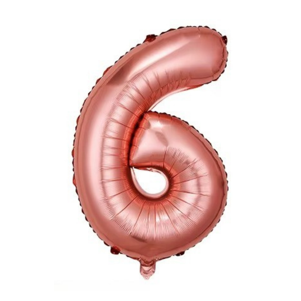 Повітряна куля у вигляді цифри 6 рожеве золото,32 дюйми, фольгована, для свята дня народження,річниць Кам'янець-Подільський - фото 2