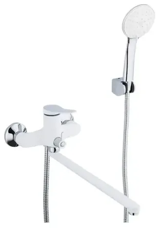 Змішувач для ванни з душовим гарнітуром Frap F2245 білий/хром Київ
