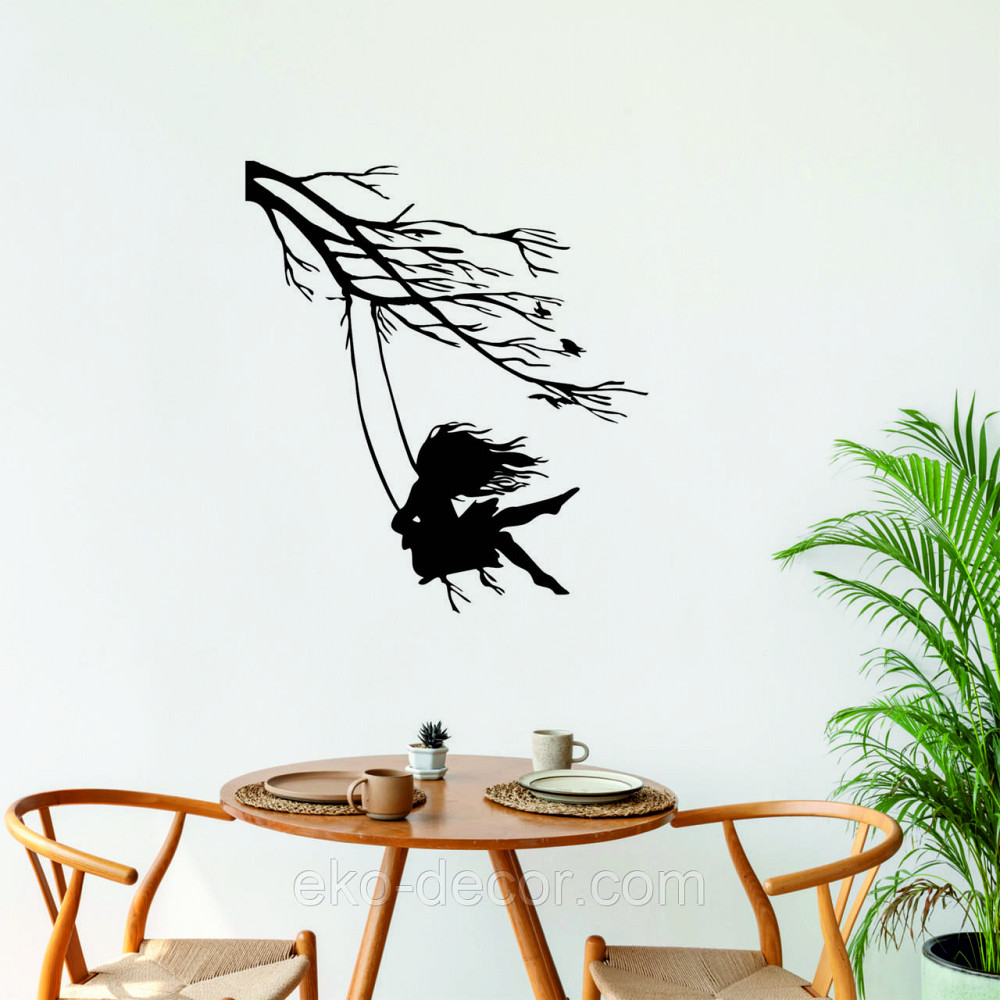 Декоративне настінне Панно «Дівчинка та голуб» Декор на стіну 90*80 см, Чорний Київ - фото 7