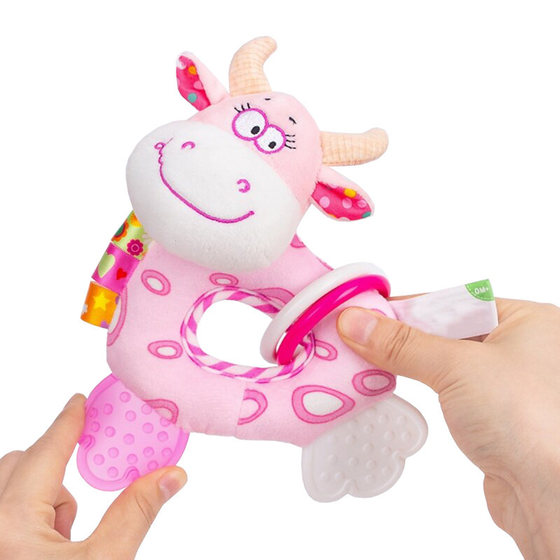 Погремушка H168251-3ABC животные мягкая с прорезываетелем 18*5*15 Коровка Винница - изображение 1