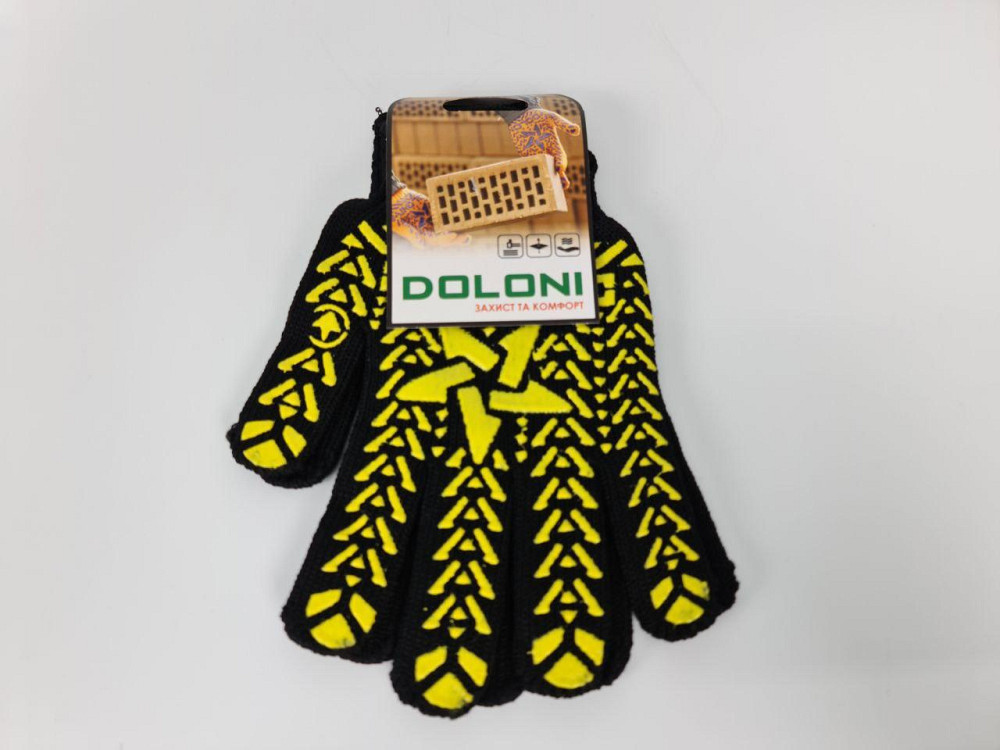Господарські рукавички щільні 7 кл/5н зірка чорна "Doloni арт.562" (10 пар) Харків - фото 4