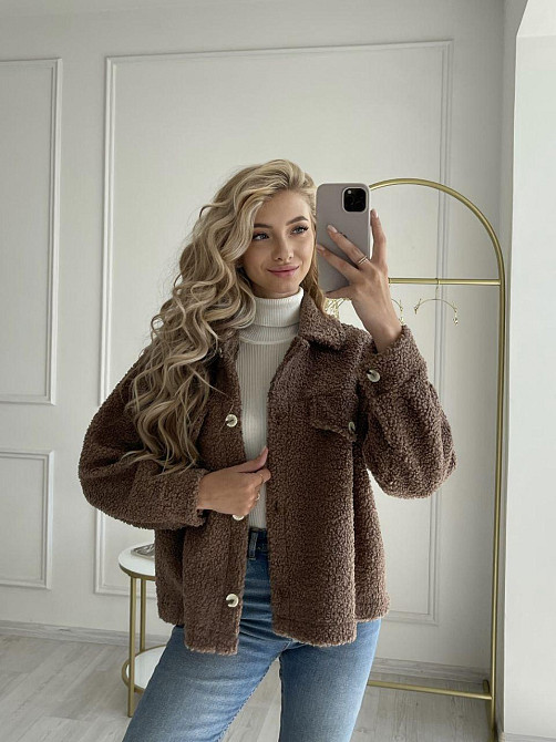 Женская теплая рубашка из мягкой овчины Тедди. Шоколад Одесса - изображение 18