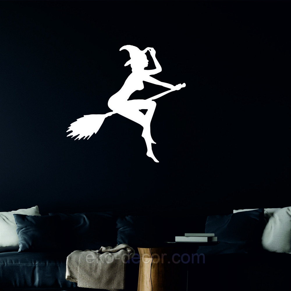 Декоративное настенное Панно «Ведьма на метле», Декор на стену 50*49 см, Белый Киев - изображение 9