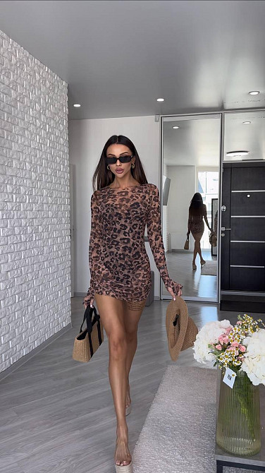 Женское привлекательное облегающее мини платье с рукавом стрейч сетка Одесса - изображение 6