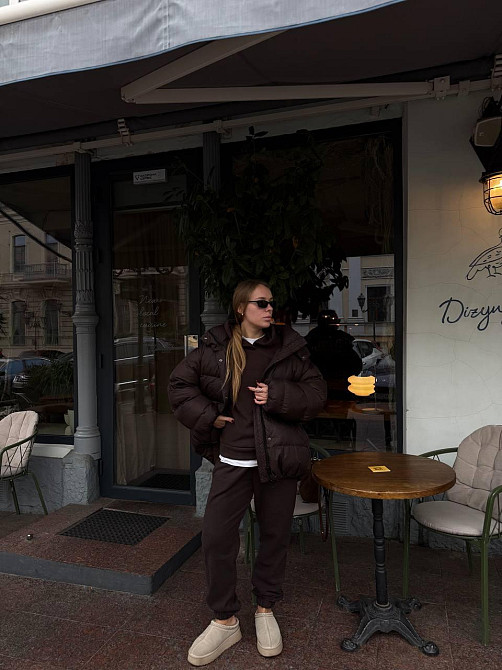 Женский теплый спортивный костюм двойка Двухсторонний плотный флис Шоколад, 48/50 Одесса - изображение 3