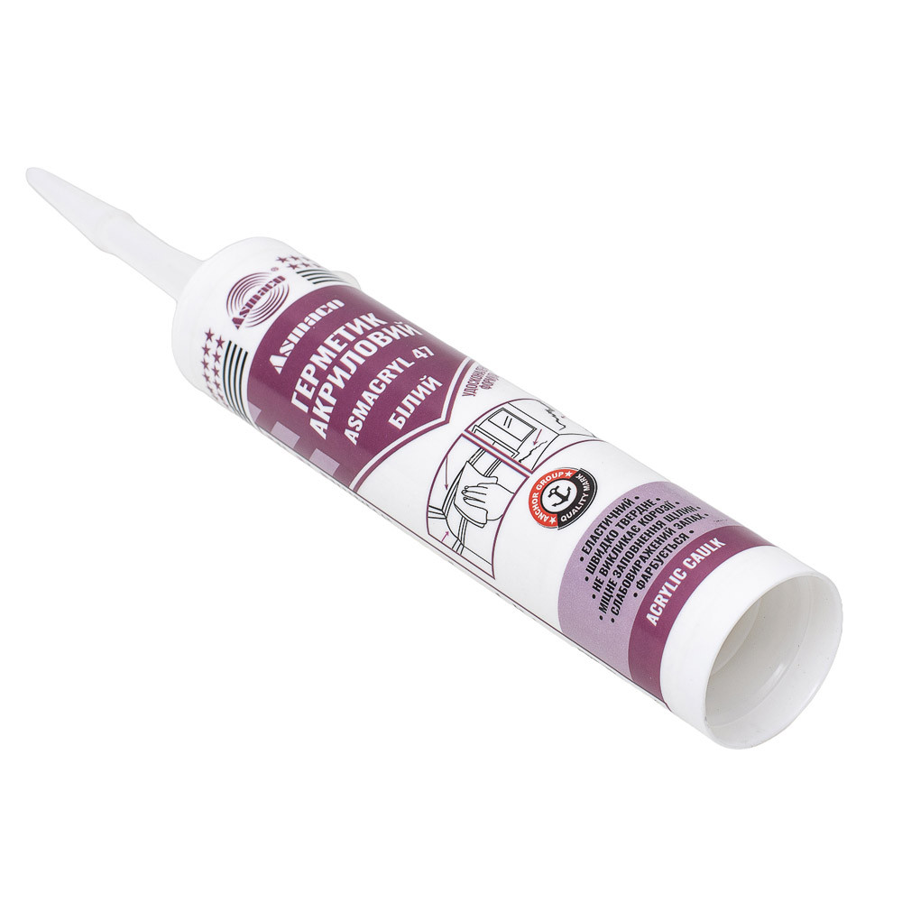 Asmaco Герметик акриловый белый 280мл (530г) ОАЭ ASMACO (2732841) Коломыя - изображение 6