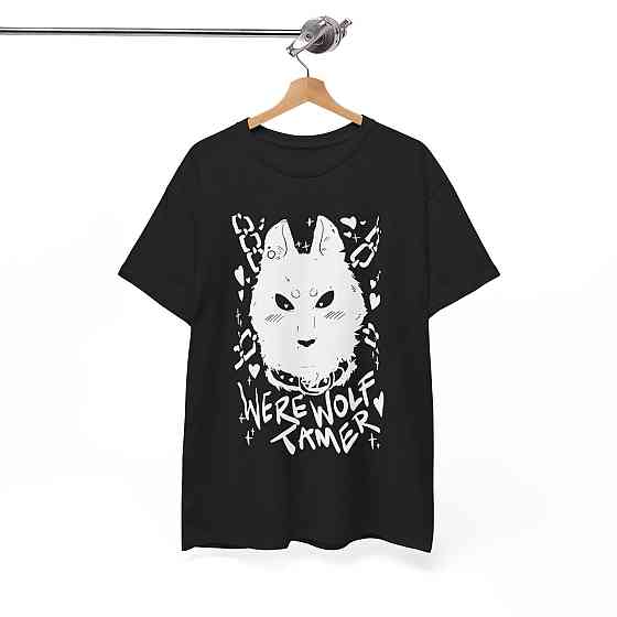 Футболка чоловіча з аніме принтом Вереволф Блакк Вхіте Прінт оверсайз (S/M/L) Чорний AnimeJ0511 Дніпро