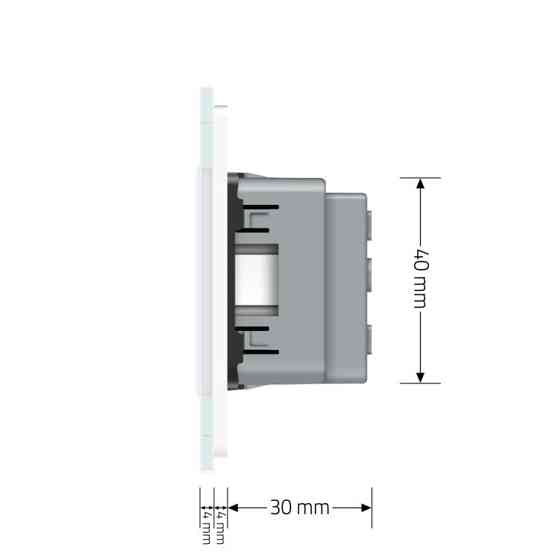 LIVOLO Розетка тримісна універсальна Livolo білий скло (VL-C7FCT22-6WP) Коломия