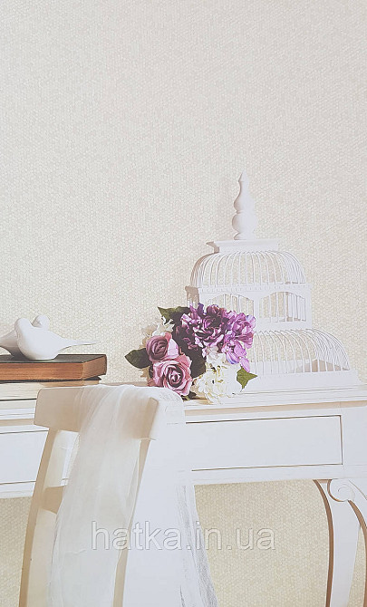 Обои виниловые на флизелине AdaWall Signature1.06х10 точки маленькие круги структурные бежевые серебристые 3д Киев - изображение 1