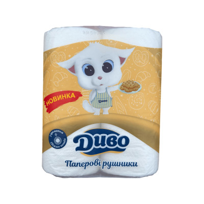 Бумажные полотенца Диво С ароматом свежего печенья 2 слоя 2 рулона (4820003837443) Винница - изображение 2