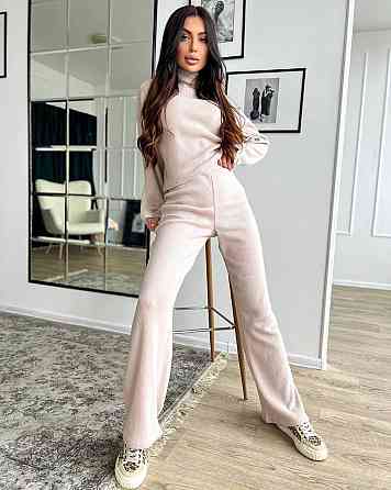 Жіночий теплий базовий костюм: кофта і штани ангора рубчик Одеса