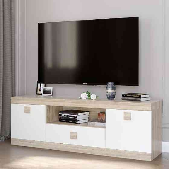 Тумба Эверест ТВ 1500 Соната 150х38х50 дуб сонома + белый (DTM-2262) Львов