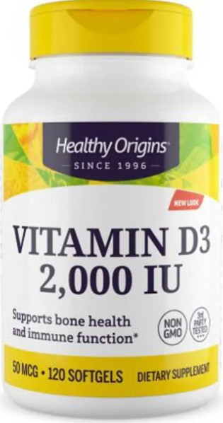 Витамин Д3 (холекальциферола) Healthy Origins Vitamin D3 in MCT Oil 2000 МЕ 120 капс Киев - изображение 1