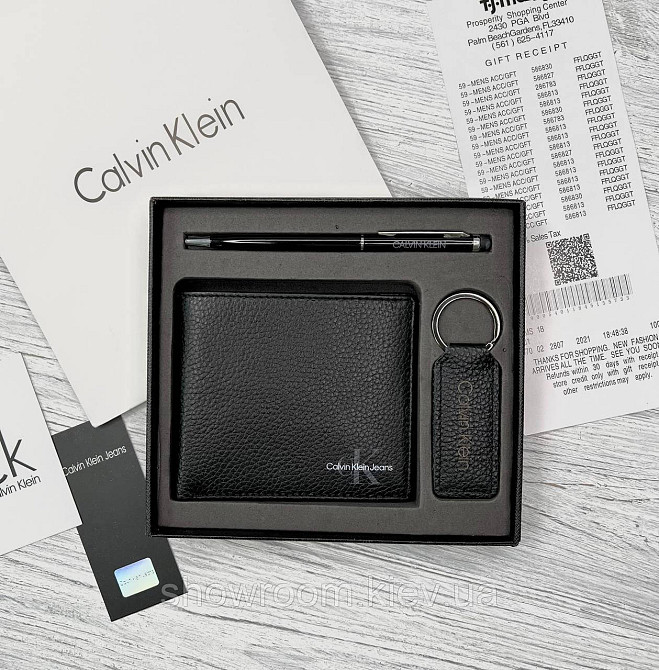 Шкіряне чоловіче портмоне Calvin Klein у подарунковій коробці (8875-3) Київ - фото 11