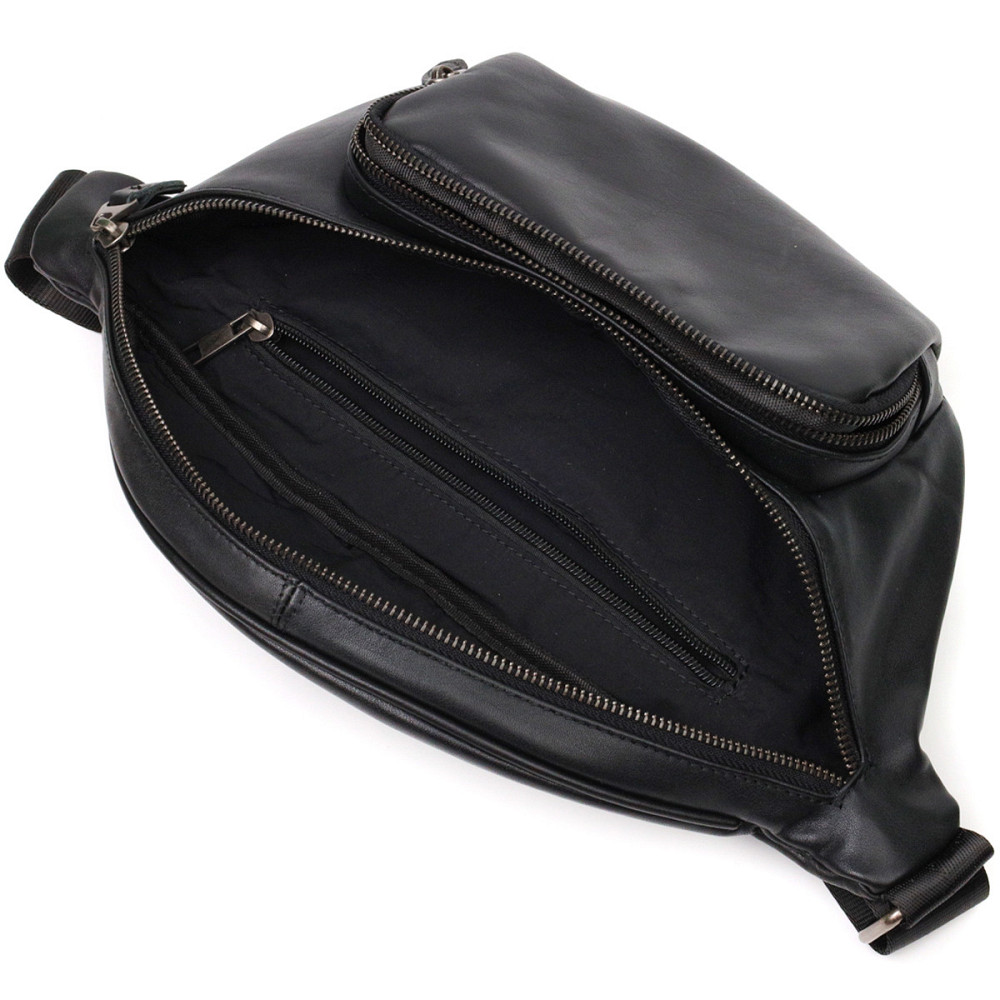 Уникальная мужская сумка через плечо из натуральной кожи SHVIGEL sale_15012 Черная Киев - изображение 4