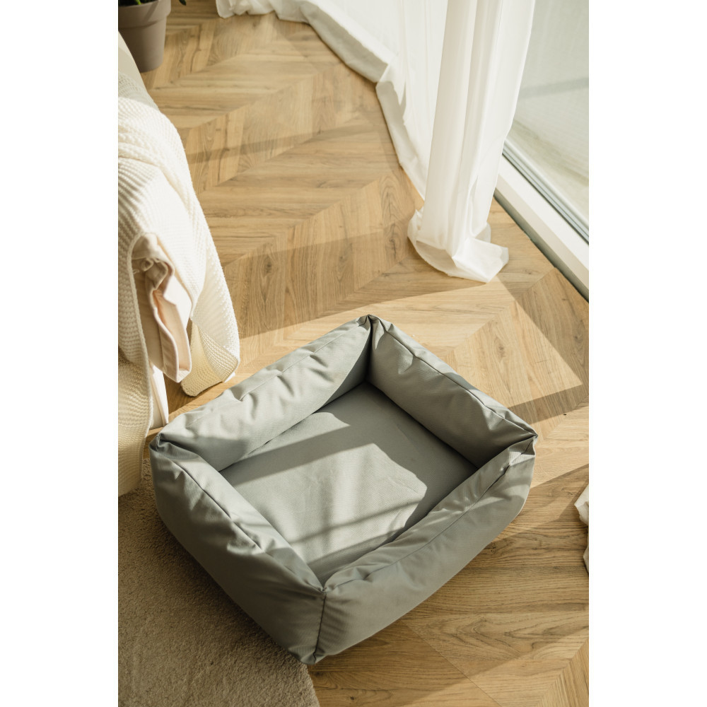 Водовідштовхувальний лежак зі знімним чохлом і двобічною хутряною подушкою Incor Сірий XXL (110/80/22) Київ - фото 4