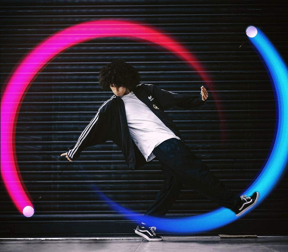 POI м’ячі з підсвіткою 2 шт, світлодіодні кульки для жонглювання, танцю, фар-шоу, пої реквізит для танців хоббі Київ - фото 6