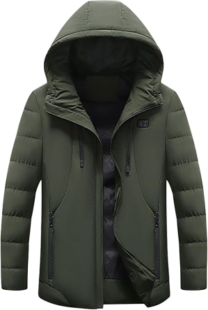 Куртка-парка з підігрівом 15 зон, Softshell, 3 режими, USB, хакі, вітрозахисна, з капюшоном, унісекс Київ