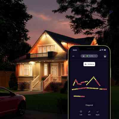 Гирлянда Twinkly Smart LED Permanent Light 72 RGB LED String, White Wire, Plug F, IP65 (TWPL072STP-TEU) Винница