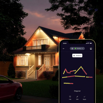 Гирлянда Twinkly Smart LED Permanent Light 72 RGB LED String, White Wire, Plug F, IP65 (TWPL072STP-TEU) Винница - изображение 5