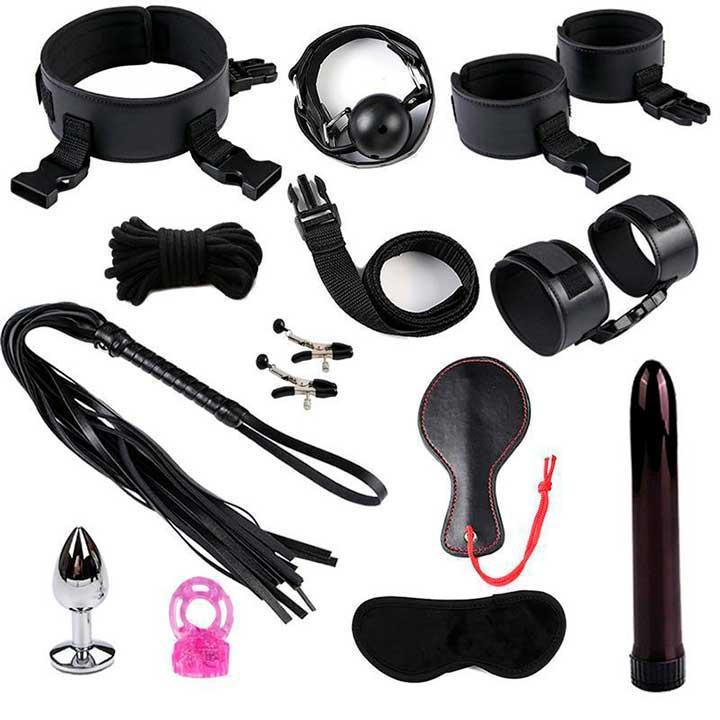 БДСМ бандажний набір з 12 предметів Чорний — Садо-мазо Вінниця - фото 1