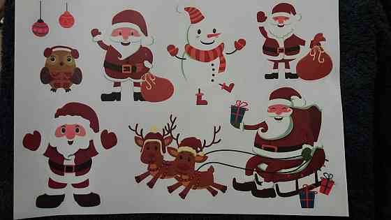 Новогодняя наклейка Melinera 33 на 22 см разноцветный Киев