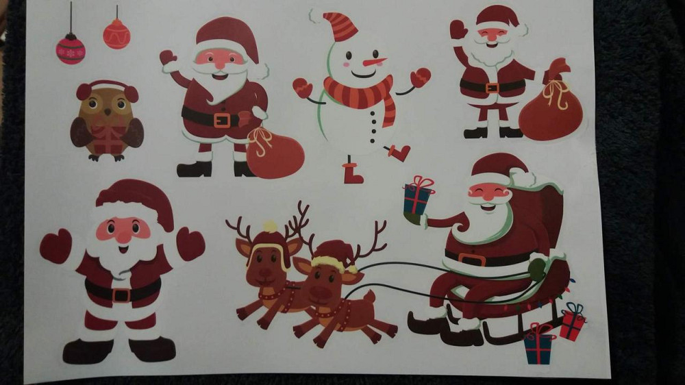 Новорічна наклейка Melinera 33 на 22 см різнобарвний Київ - фото 1