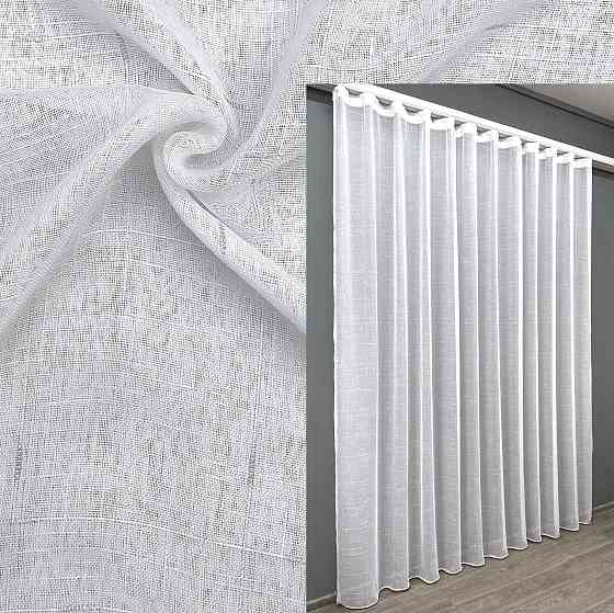 Тюль VR-Textil 1208т Івонна Льон Білий з срібним вкрапленням 200х250 см (43-178) Київ