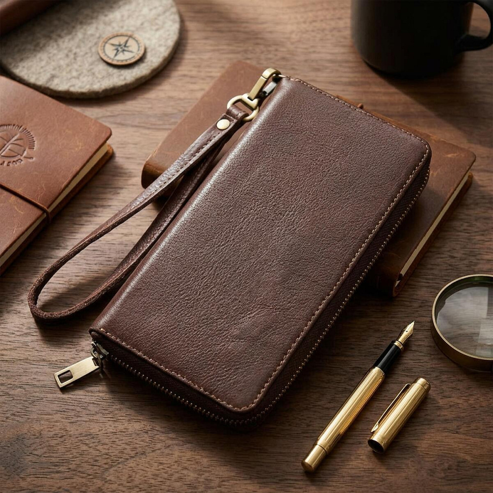 Мужской кожаный клатч для карт купюр и документов SHVIGEL 19124 Коричневый Киев - изображение 11