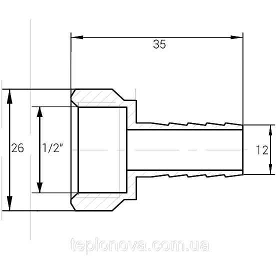 Штуцер 1/2" В 12 мм нікельований NU3F1S OPTIMUM Чернівці