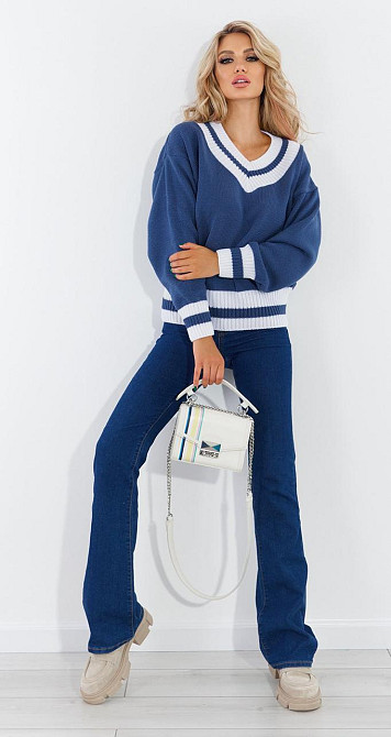 Светр з оздобленням у смужку (48-52) Київ - фото 4