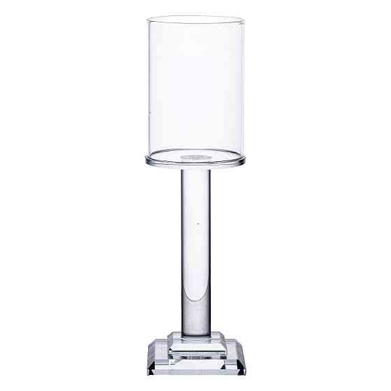 Підсвічник скляний на ніжці 6.5×23 см підсвічник келих декоративний прозорий HP-4-41M Київ