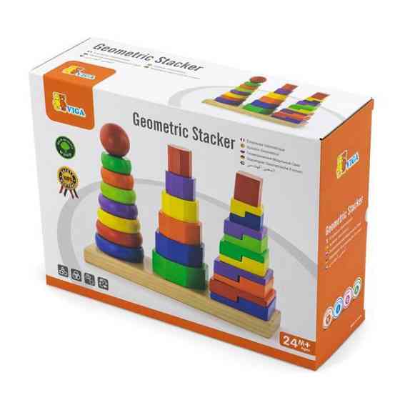 Набір дерев'яних пірамідок Viga Toys Три фігури (50567) Харків