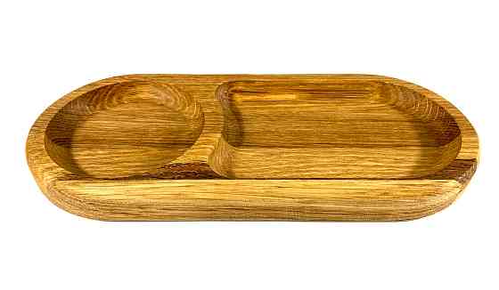 Деревянная тарелка овальная из натурального дерева, закусочная тарелка 20х10х2 см Каменец-Подольский