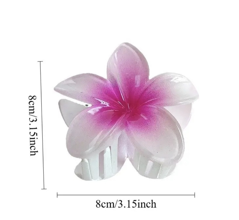 Заколка-крабік квітка Білий з жовтою серединкою Сміла - фото 3