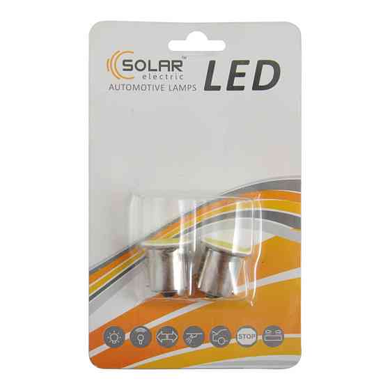 LED автолампа Solar 12V G18.5 BA15s 1COB 96LM white, 2шт Київ