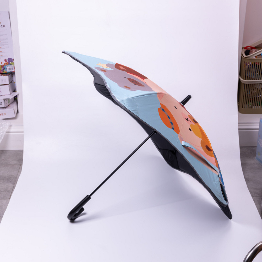 Парасолька дитяча механічна елегантна з принтом міцна надійна з поліестеру діаметр 90 см HP-23-13R Київ - фото 7