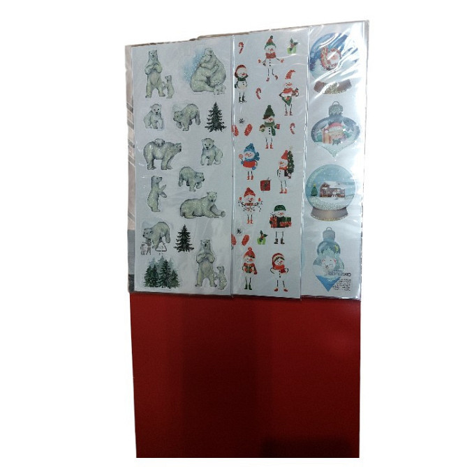 Новогодние наклейки на подарки набор 6 листов Crelando one size разноцветный Киев - изображение 2