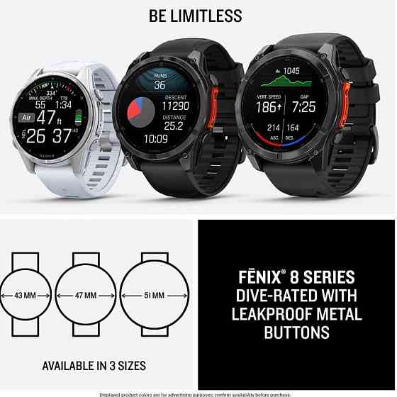 Смарт -Часы Garmin Fenix 8- 51mm , Solar , Sapphire. Киев