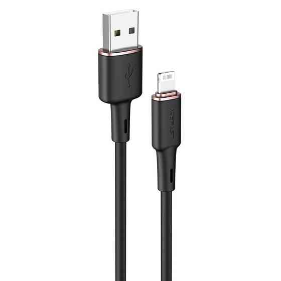 Кабель ACEFAST C2-02 USB - Lightning 2.4A, 1.2m, силіконовий, zinc конектори, колір чорний AFC2-02B Одеса