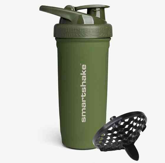 Шейкер спортивний SmartShake металевий Reforce Stainless Steel 30oz/900ml Army Green Луцк