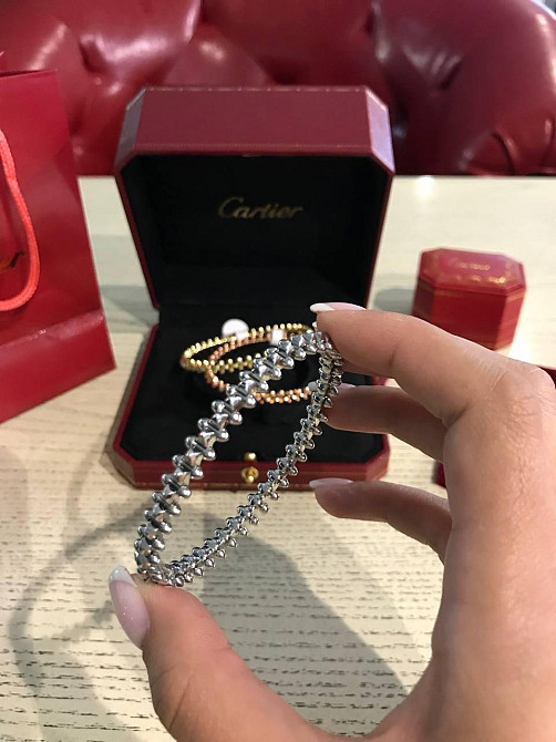 Брендовий браслет "зубчики" Cartier під срібло/картина браслет із зубчиками Одеса - фото 1