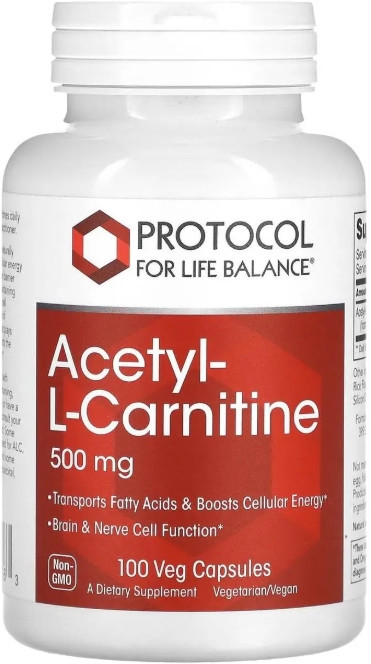Ацетил-L-карнітин Protocol for Life Balance Acetyl-L-Carnitine 500 мг 100 капс Київ - фото 1