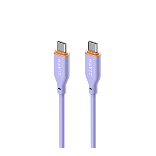 Кабель USB PD Type-C/Type-C Havit HV-CB603 3,0A 60W гіпереластик 1,2м фіолетовий Житомир - фото 2